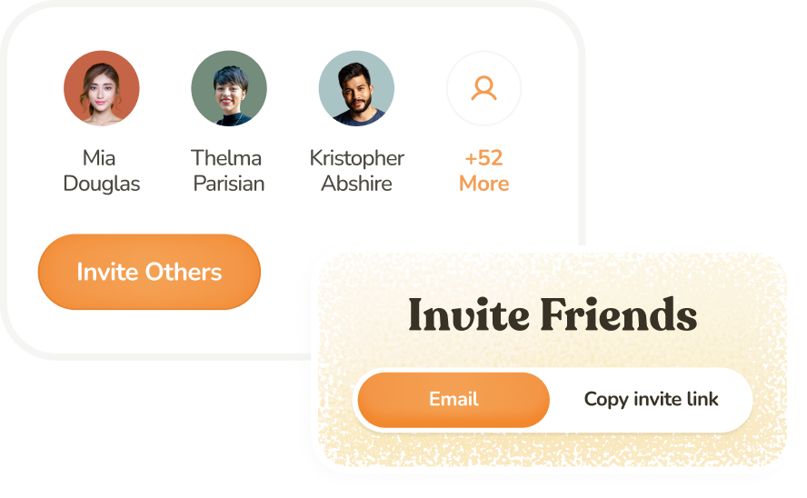 Rallee app screen showing the invite friends flow